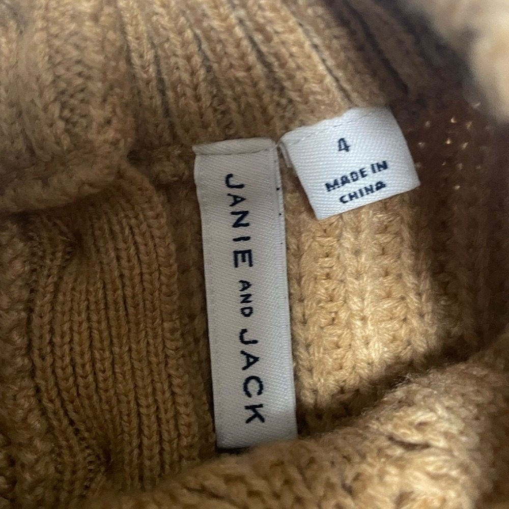 Janie & Jack Cable Knit Tan Buckle Sweater Toddler Girls 4 - Picture 2 of 7